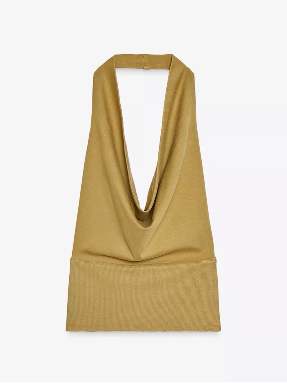 Zara Mustard Halter Neck Knit Top